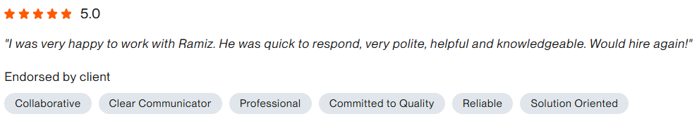 Client review screenshot